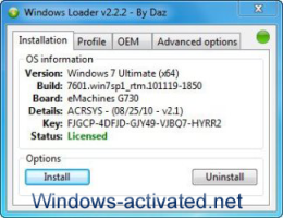 activation windows 7 . Instruction for Windows Loader activator.