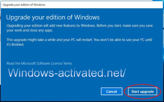 instruction for activation windows 10 